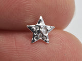 10pcs (5pairs) 925 Sterling Silver Star Pad Earring Stud Post, 6mm Star Pad, 11mm Long-BeadBeyond