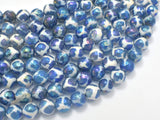Mystic Coated Tibetan Agate, AB Coated, 8mm Faceted Round-Gems: Round & Faceted-BeadBeyond