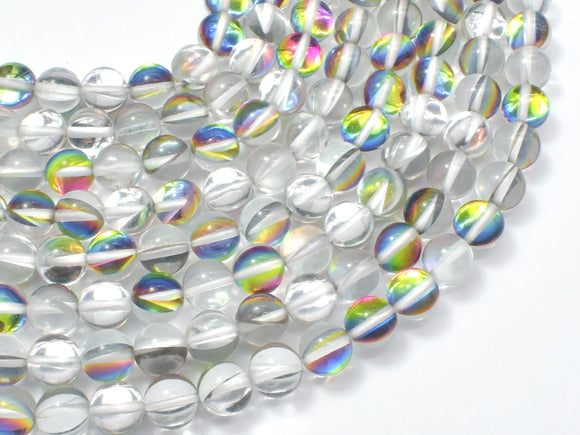 Mystic Aura Quartz-Silver, Rainbow, 8mm Round-Gems: Round & Faceted-BeadBeyond