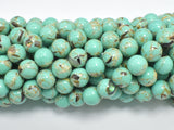 Shell Turquoise Howlite-Green, 8mm (8.5mm)-BeadBeyond