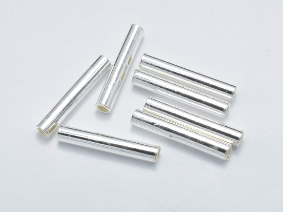 20pcs 925 Sterling Silver Tube, Tube Connector, 1.5x10mm-Metal Findings & Charms-BeadBeyond