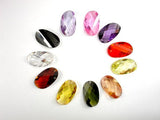 CZ beads,12x20mm Faceted Twisted Oval-Cubic Zirconia-BeadBeyond