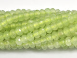 Jade - Light Green 3x4mm Faceted Rondelle, 14 Inch-BeadBeyond