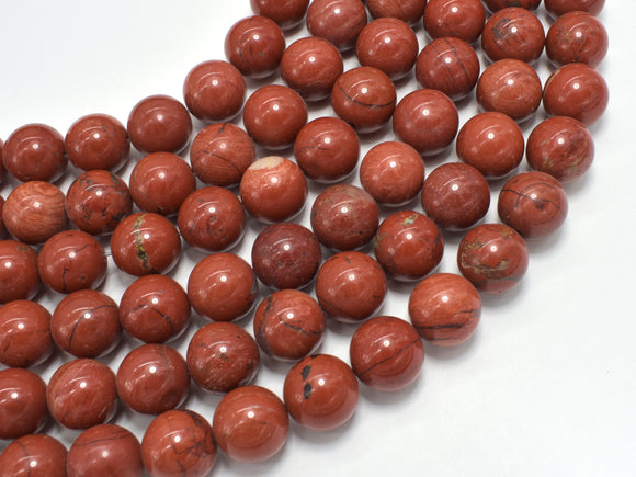 Red Jasper Beads, 12mm Round Beads-BeadBeyond