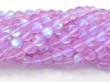 Matte Mystic Aura Quartz-Lavender, 6mm (6.5mm) Round-Gems: Round & Faceted-BeadBeyond