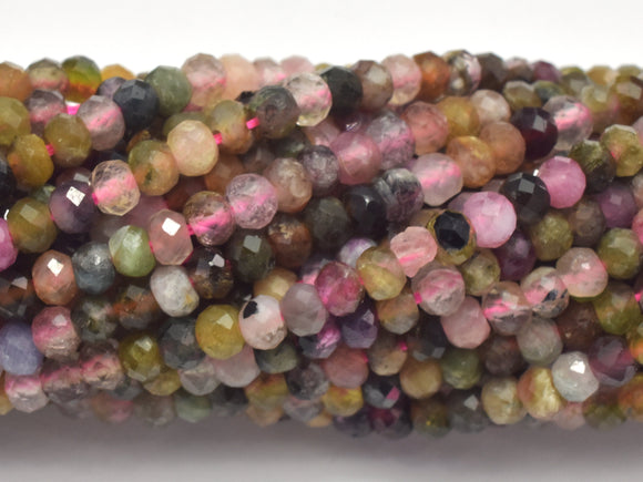 Watermelon Tourmaline Beads, 2x3mm Micro Faceted Rondelle-Gems:Assorted Shape-BeadBeyond