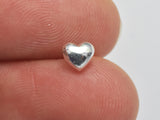 10pcs (5pairs) 925 Sterling Silver Heart Pad Earring Stud Post, 5x4.5mm Heart Pad, 11mm Long-BeadBeyond