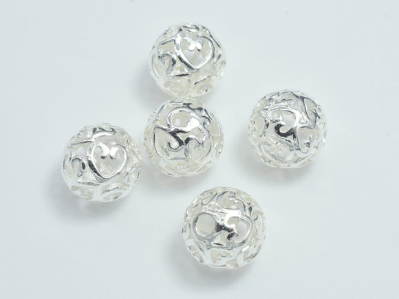 2pcs 9mm 925 Sterling Silver Beads, 9mm Filigree Round-Metal Findings & Charms-BeadBeyond