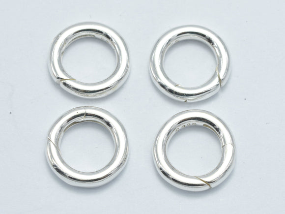 1pc 925 Sterling Silver Round Clasp, Spring Gate Round Clasp, 12mm-BeadBeyond