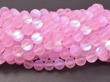 Matte Mystic Aura Quartz-Pink, 8mm (8.5mm) Round-Gems: Round & Faceted-BeadBeyond