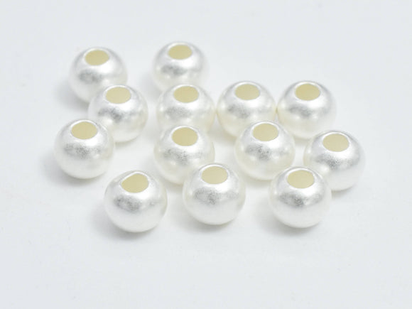 30pcs Matte 925 Sterling Silver Beads, 3mm Round Beads-Metal Findings & Charms-BeadBeyond