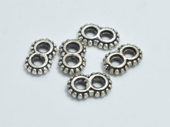 8pcs 925 Sterling Silver Spacers-Antique Silver, 8x5mm Spacer, 2 Hole Spacer, 2 Hole Connector-Metal Findings & Charms-BeadBeyond