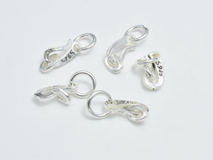 925 Sterling Silver Clasp, S Hook, 10x5mm-Metal Findings & Charms-BeadBeyond