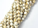 Shell Howlite-White, 8mm (8.5mm)-Gems: Round & Faceted-BeadBeyond