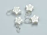 1pc 925 Sterling Silver Charms, Star Charms, Star Bails Connector, 8mm-BeadBeyond