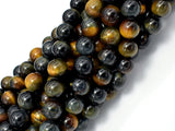 Blue / Yellow Tiger Eye, 8mm (8.3mm) Round Beads-Gems: Round & Faceted-BeadBeyond