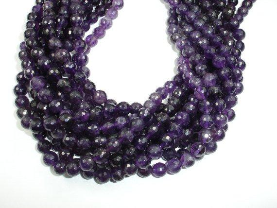 Amethyst Beads, 8mm Faceted Round Beads-Gems: Round & Faceted-BeadBeyond