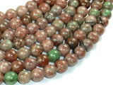 Red Green Garnet, 10mm Round Beads-BeadBeyond