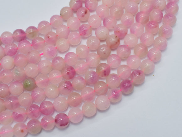 Jade - Pink 8mm Round Beads-BeadBeyond