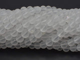 Matte Clear Quartz Beads, 6mm (6.5mm) Round-Gems: Round & Faceted-BeadBeyond