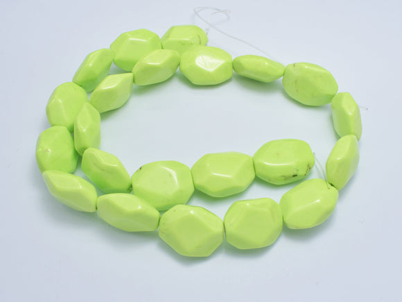 Howlite Turquoise Beads-Apple Green, 14x18mm Faceted Free Form Beads-BeadBeyond