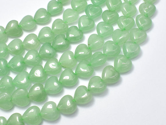 Green Aventurine 10mm Heart Beads, 15.5 Inch-BeadBeyond