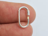 2pcs 925 Sterling Silver Screw Oval Clasp, Oval Clasp Connectors, 7x14mm-BeadBeyond