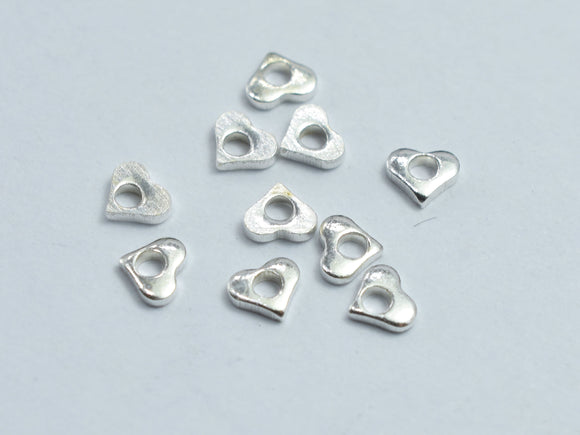 Approx. 50pcs 925 Sterling Silver Heart Spacer, 3x2.6mm-BeadBeyond