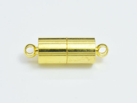 10pcs 6x19mm Magnetic Cylinder Clasp-Gold, Plated Brass-Metal Findings & Charms-BeadBeyond