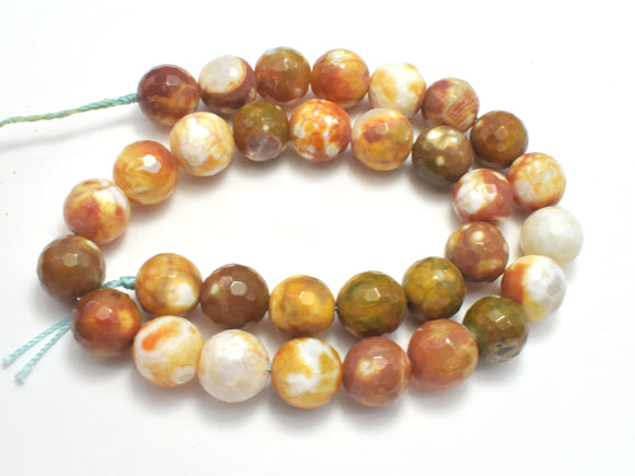 FIRE AGATE BEADS, 12MM FACETED ROUND-Agate: Round & Faceted-BeadBeyond