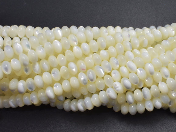 Mother of Pearl, MOP, White, 3.6x5.5mm Rondelle-BeadBeyond