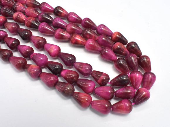 Tiger Eye Beads-Fuchsia, 8x12mm Teardrop Beads-Gems: Nugget,Chips,Drop-BeadBeyond