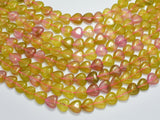 Jade - Yellow Pink 12mm Heart Beads-BeadBeyond