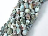 Larimar, Approx 6x8mm Nugget Beads, 16 Inch-Gems: Nugget,Chips,Drop-BeadBeyond
