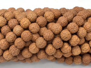 Rudraksha Beads, 8.5mm-9.5mm Round Beads, 34-37 Inch-Wood-BeadBeyond