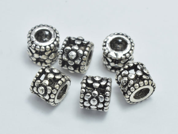4pcs 925 Sterling Silver Beads-Antique Silver, 5x4.6mm Filigree Tube Beads-Metal Findings & Charms-BeadBeyond