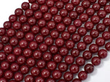 Jade Beads-Red, 6mm (6.4mm) Round Beads-Gems: Round & Faceted-BeadBeyond