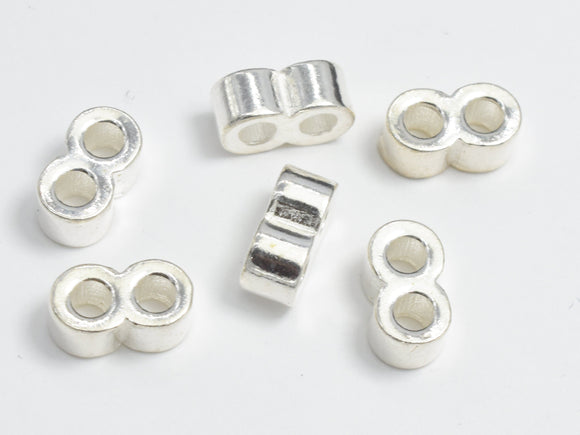 4pc s925 Sterling Silver Connector, Infinity Connector, Infinity Link, 7.3x4mm , 2 Hole Connector-BeadBeyond