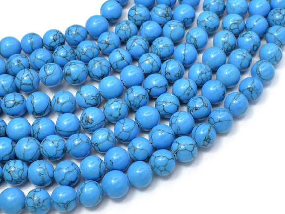 Howlite Turquoise Beads, Blue, 8mm Round Beads-Gems: Round & Faceted-BeadBeyond