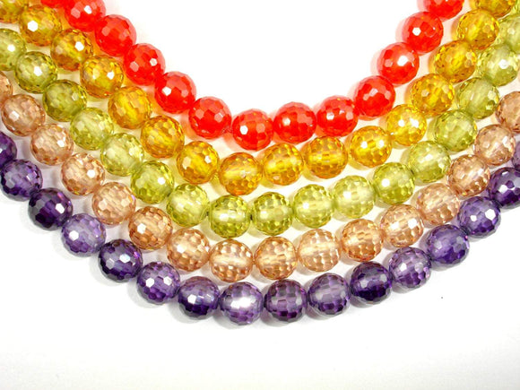 CZ beads, 8mm Faceted Round-Cubic Zirconia-BeadBeyond