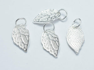 2pcs 925 Sterling Silver Charm, Leaf Charm, 9x15mm-Metal Findings & Charms-BeadBeyond