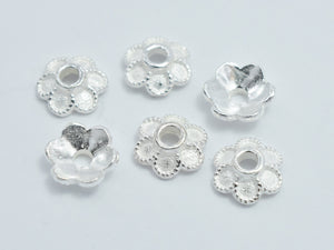 10pcs 925 Sterling Silver Bead Caps, 5.8x2mm Flower Bead Caps-Metal Findings & Charms-BeadBeyond