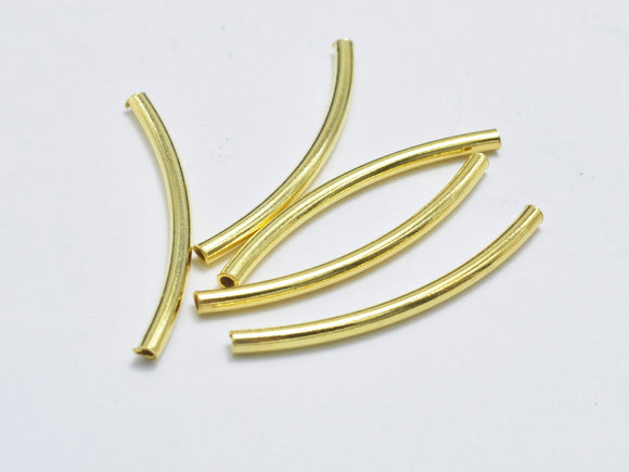 6pcs 24K Gold Vermeil Tube, 925 Sterling Silver Tube, Curved Tube, 1.5x25mm-Metal Findings & Charms-BeadBeyond