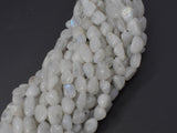 White Moonstone, 6x8mm Nugget Beads, 15.5 Inch-BeadBeyond
