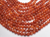 Banded Agate Beads, Striped Agate, Orange, 8mm (8.3mm) Round-Gems: Round & Faceted-BeadBeyond