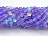 Matte Mystic Aura Quartz-Purple, 6mm (6.3mm) Round-Gems: Round & Faceted-BeadBeyond