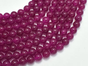 Jade - Fuchsia, 8mm Round Beads-BeadBeyond