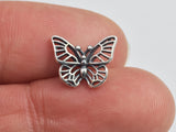 2pcs (1pair) 925 Sterling Silver Butterfly Earring Stud Post, 11.8x9.2mm Butterfly-BeadBeyond