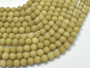 Matte Jade Beads, Olive Green, 6mm (6.5mm)-Gems: Round & Faceted-BeadBeyond