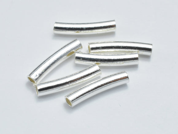 10pcs 925 Sterling Silver Tube, Curved Tube, 2x10mm-Metal Findings & Charms-BeadBeyond